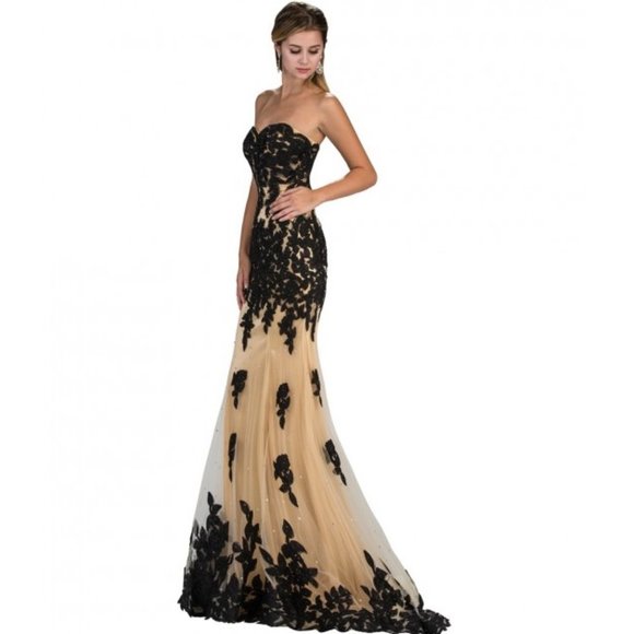 Meier Collection Dresses & Skirts - New MILITARY BALL Sweetheart black rhinestone Embroidery Lace Evening prom dress